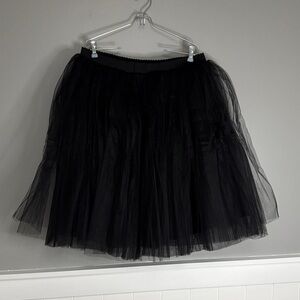 Women's Black Tulle A-Line Skirt - Layered Full Silhouette